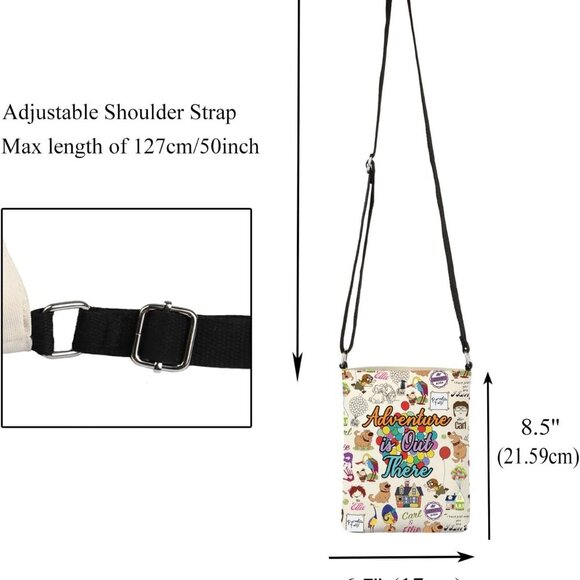 Adventure Is Out There Crossbody Bag Polyester Travel Gift for Fans - Picture 2 of 7